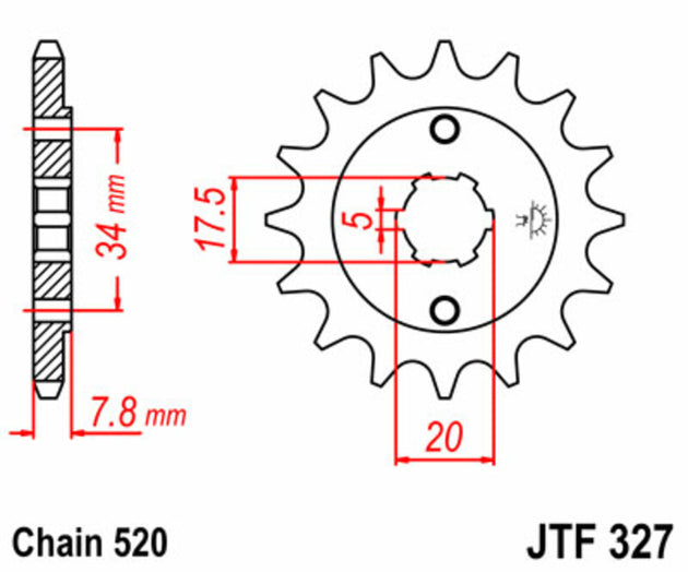 Pinion lant JT SPROCKETS JTF327.15 