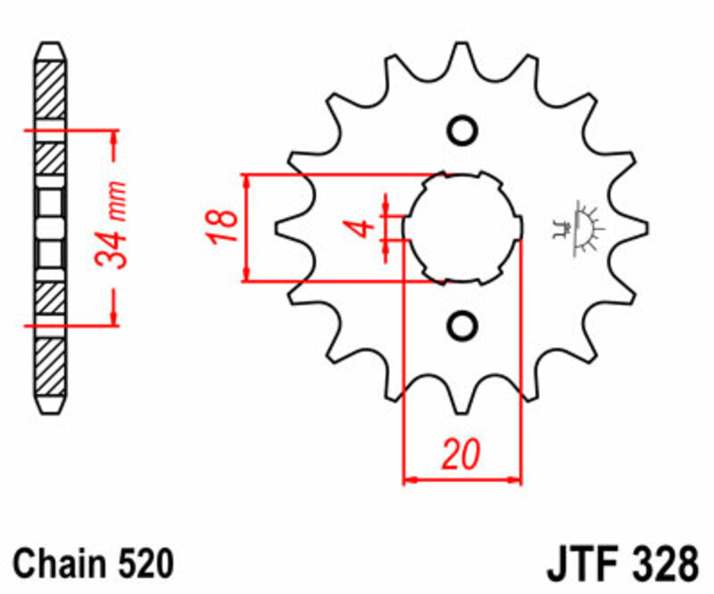 Pinion lant JT SPROCKETS JTF328.13 