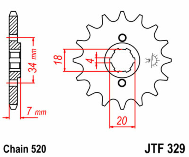 Pinion lant JT SPROCKETS JTF329.12 