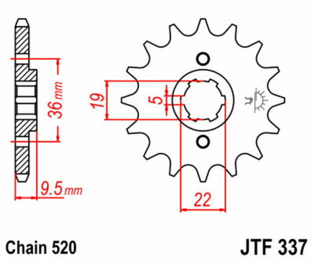 Pinion lant JT SPROCKETS JTF337.14 