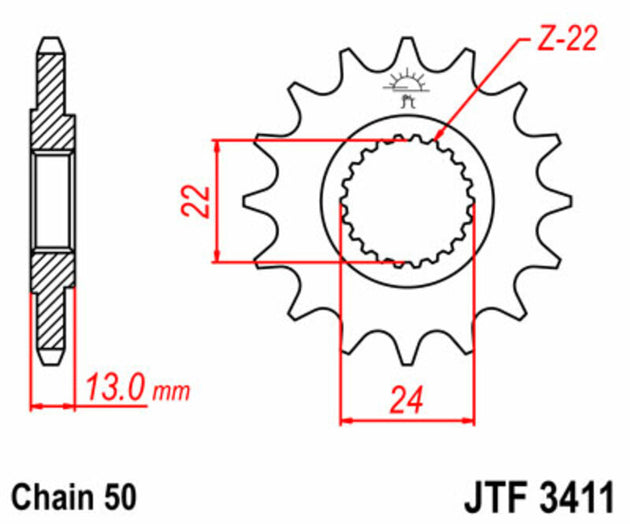 Pinion lant JT SPROCKETS JTF3411.16 