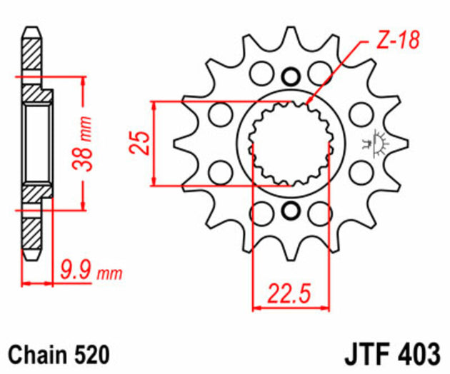 Pinion lant JT SPROCKETS JTF403.15 
