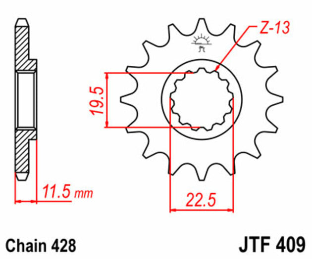 Pinion lant JT SPROCKETS JTF409.16 