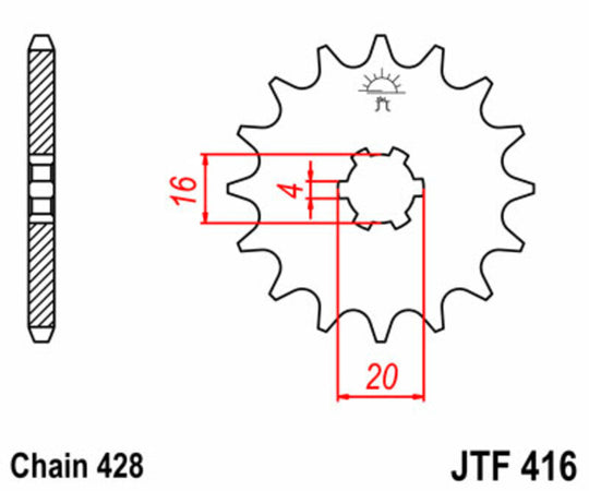 Pinion lant JT SPROCKETS JTF416.14 
