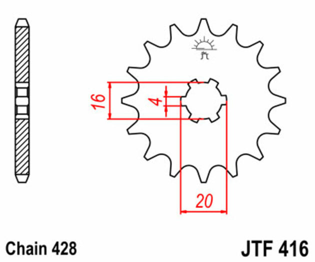 Pinion lant JT SPROCKETS JTF416.14 