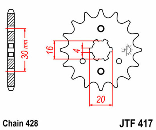 Pinion lant JT SPROCKETS JTF417.13 