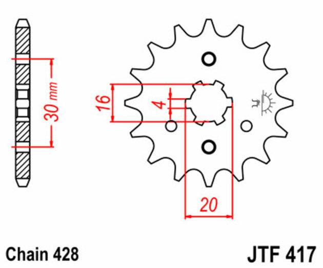 Pinion lant JT SPROCKETS JTF417.14 