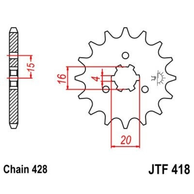 Pinion lant JT SPROCKETS JTF418.15 