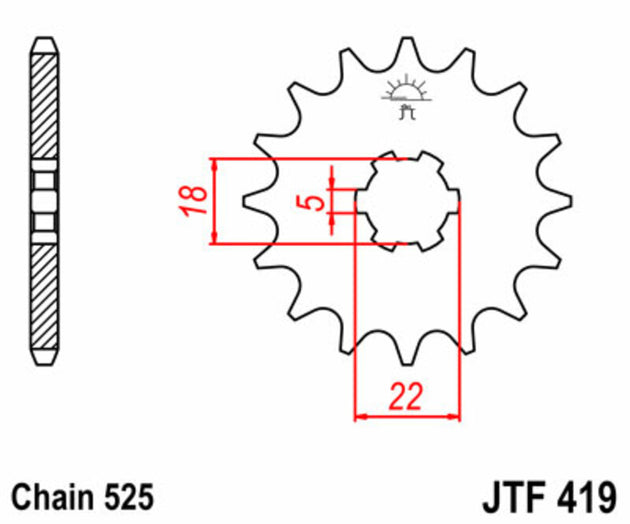Pinion lant JT SPROCKETS JTF419.14 