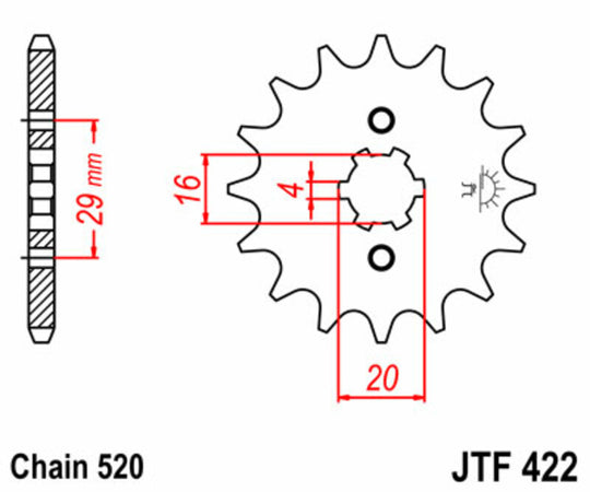 Pinion lant JT SPROCKETS JTF422.12 