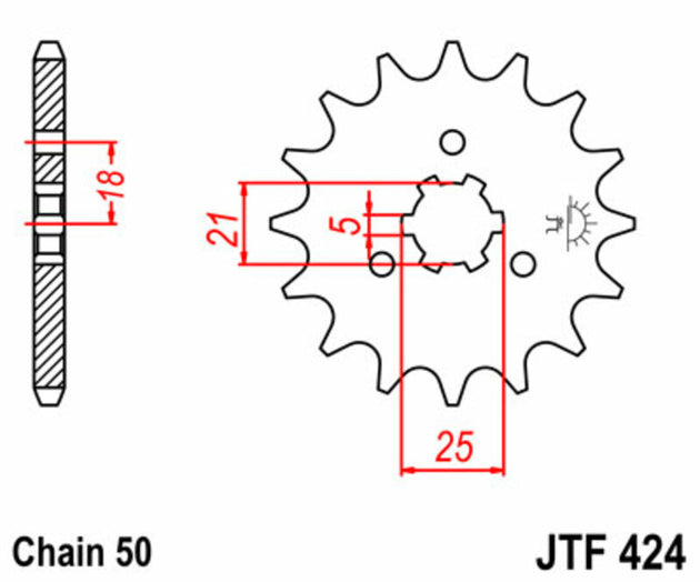Pinion lant JT SPROCKETS JTF424.15 