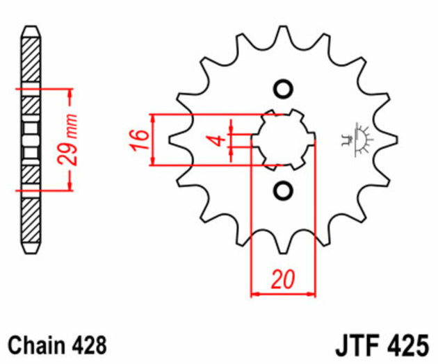 Pinion lant JT SPROCKETS JTF425.16 