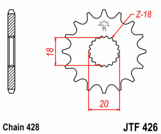 Pinion lant JT SPROCKETS JTF426.14 