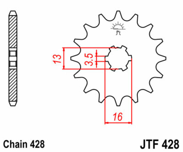 Pinion lant JT SPROCKETS JTF428.12 