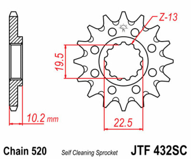 Pinion lant JT SPROCKETS JTF432.13SC 