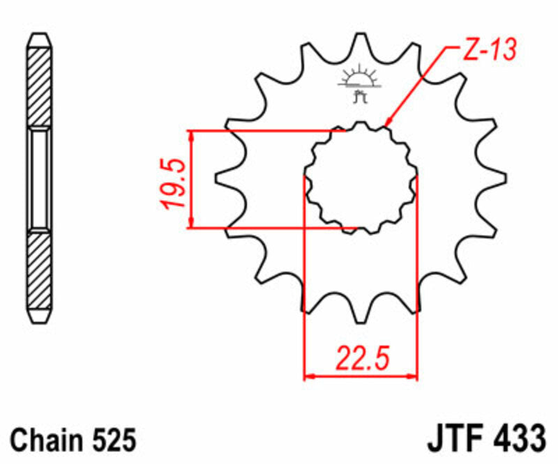 Pinion lant JT SPROCKETS JTF433.14 