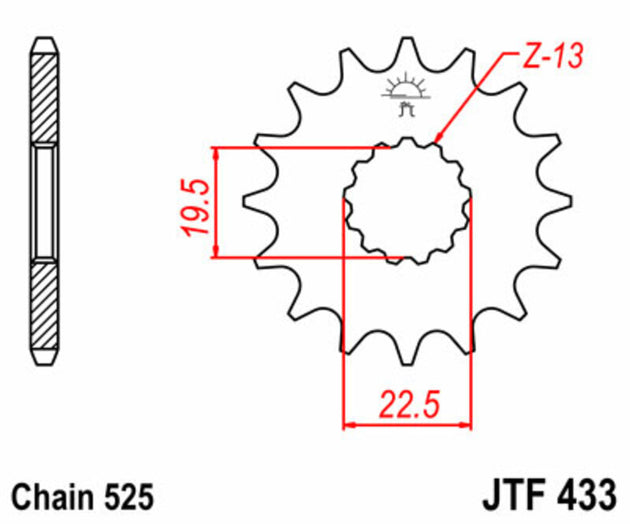 Pinion lant JT SPROCKETS JTF433.14 
