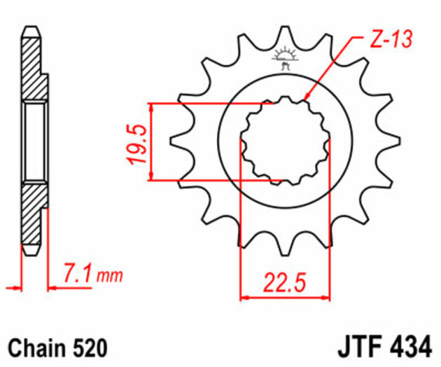 Pinion lant JT SPROCKETS JTF434.14 