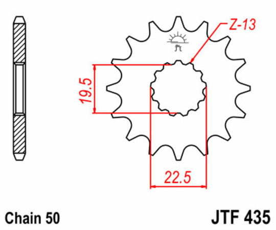 Pinion lant JT SPROCKETS JTF435.15 