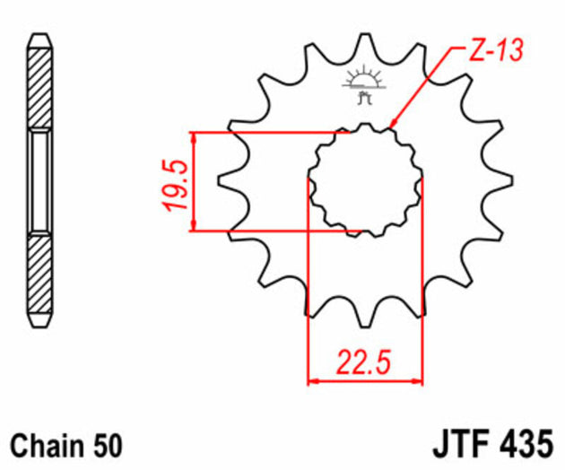 Pinion lant JT SPROCKETS JTF435.15 