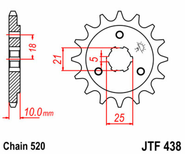 Pinion lant JT SPROCKETS JTF438.15 