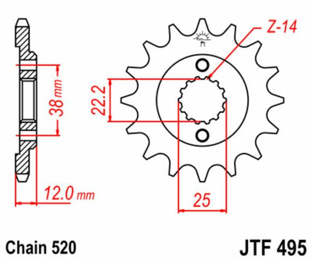 Pinion lant JT SPROCKETS JTF495.15 