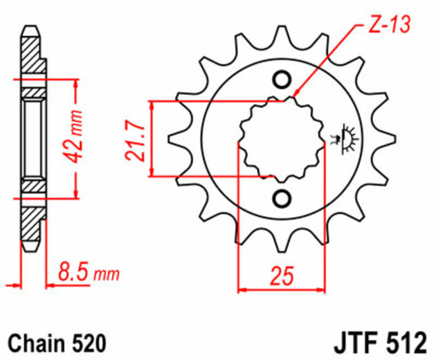 Pinion lant JT SPROCKETS JTF512.16 