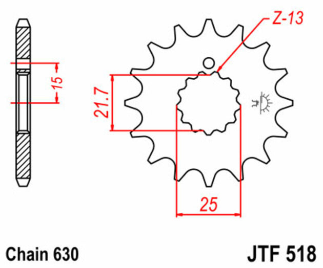 Pinion lant JT SPROCKETS JTF518.13 