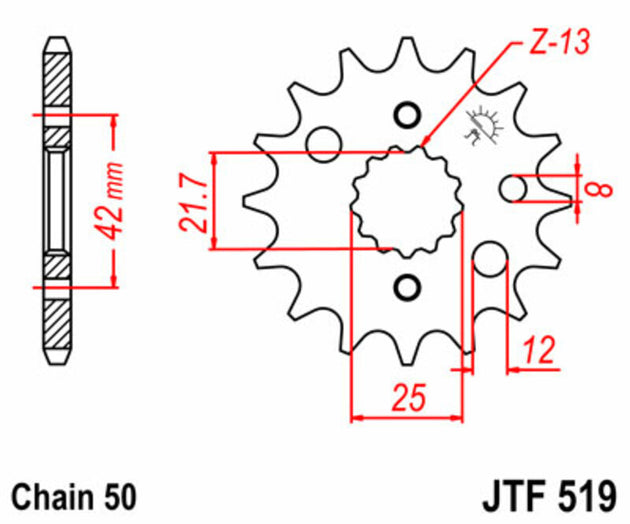 Pinion lant JT SPROCKETS JTF519.16 