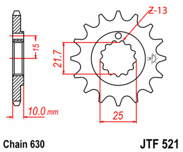 Pinion lant JT SPROCKETS JTF521.15 