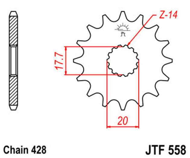Pinion lant JT SPROCKETS JTF558.16 