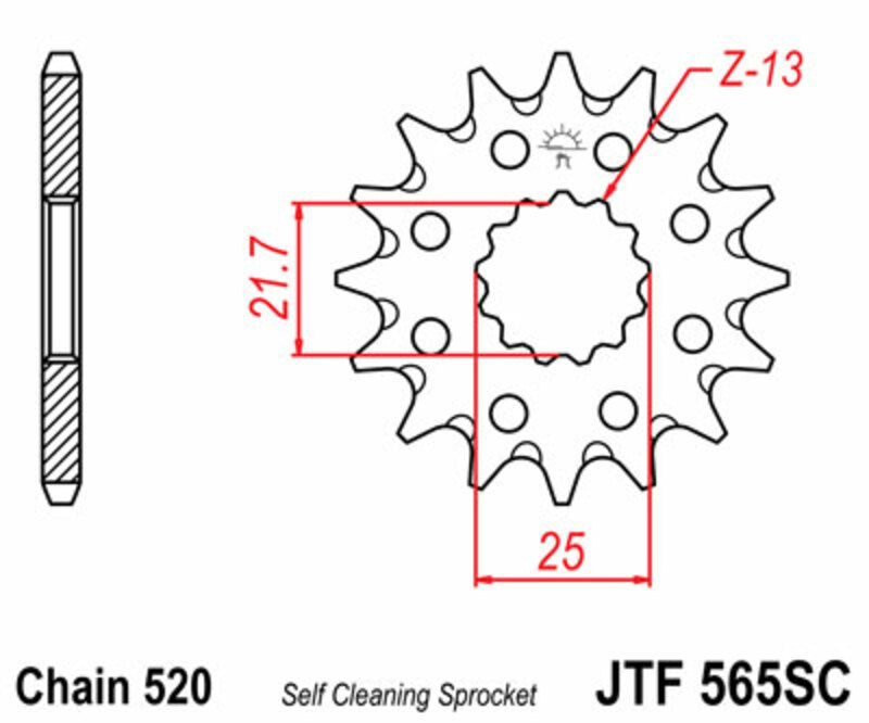 Pinion lant JT SPROCKETS JTF565.13SC 