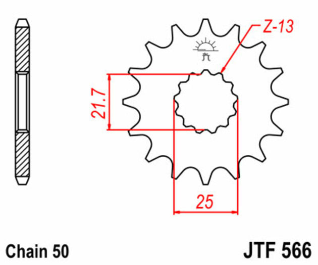 Pinion lant JT SPROCKETS JTF566.14 