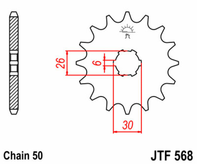 Pinion lant JT SPROCKETS JTF568.17 