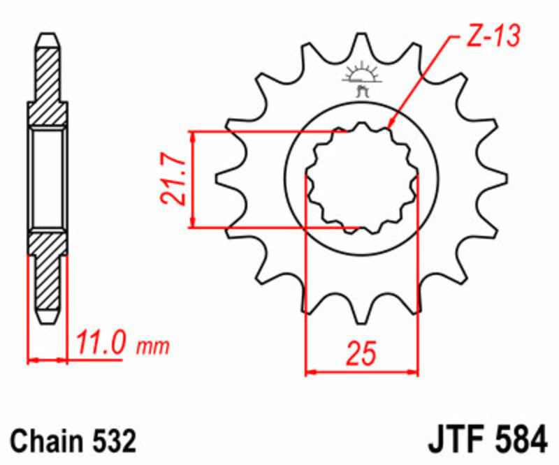 Pinion lant JT SPROCKETS JTF584.17 