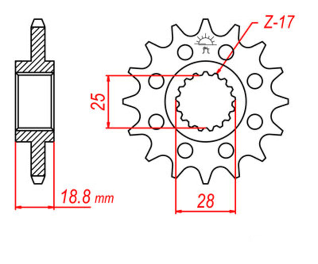 Pinion lant JT SPROCKETS JTF704.15 