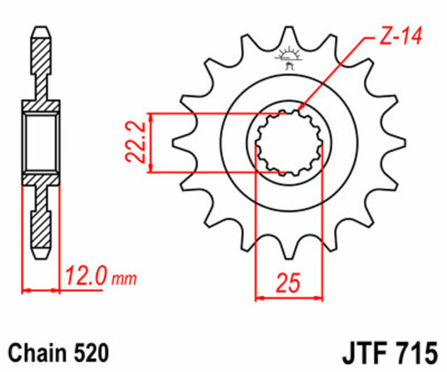 Pinion lant JT SPROCKETS JTF715.12 