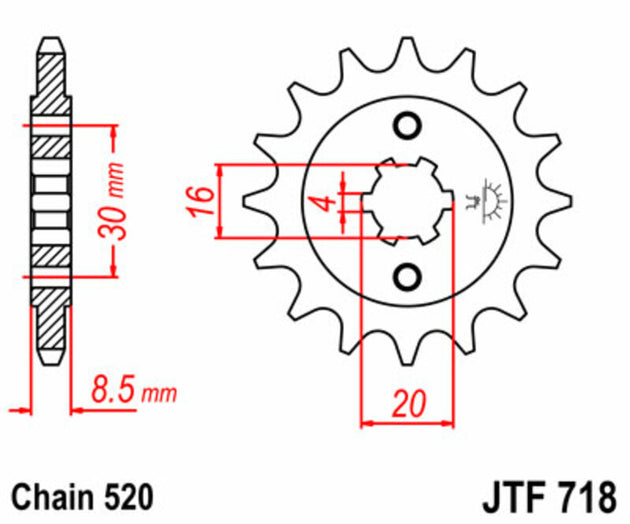 Pinion lant JT SPROCKETS JTF718.12 