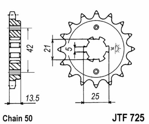 Pinion lant JT SPROCKETS JTF725.15 