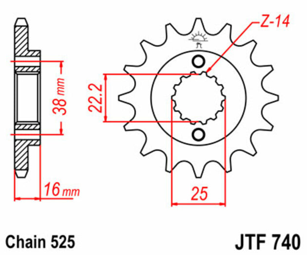 Pinion lant JT SPROCKETS JTF740.15 