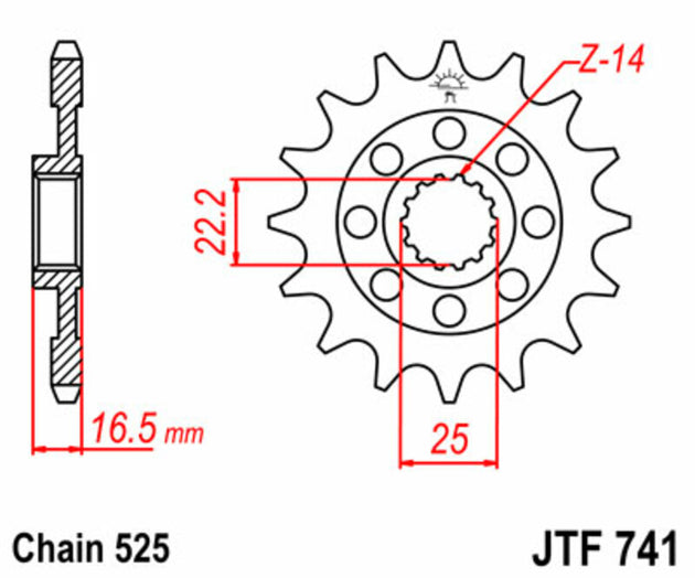 Pinion lant JT SPROCKETS JTF741.14 