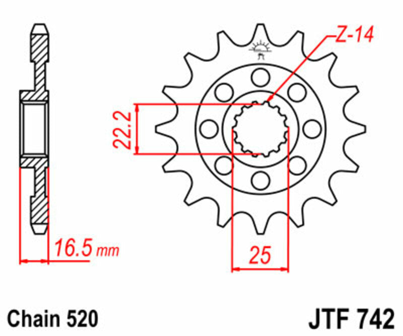 Pinion lant JT SPROCKETS JTF742.15 