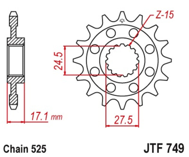 Pinion lant JT SPROCKETS JTF749.14 