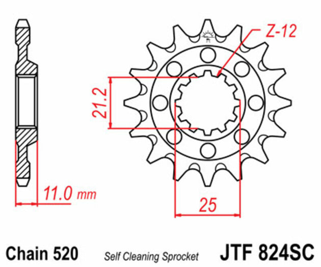 Pinion lant JT SPROCKETS JTF824.13SC 