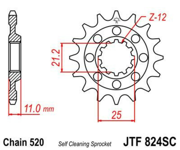 Pinion lant JT SPROCKETS JTF824.14SC 