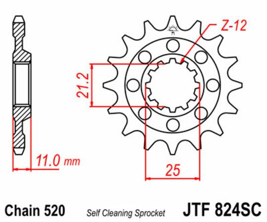 Pinion lant JT SPROCKETS JTF824.14SC 