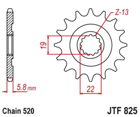 Pinion lant JT SPROCKETS JTF825.13 