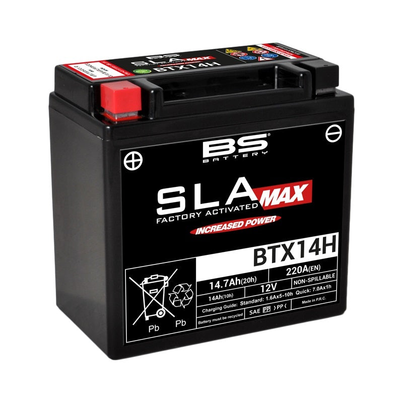 BS BATTERY SLA Max Battery Maintenance Free Factory Activated - BTX14H - Main