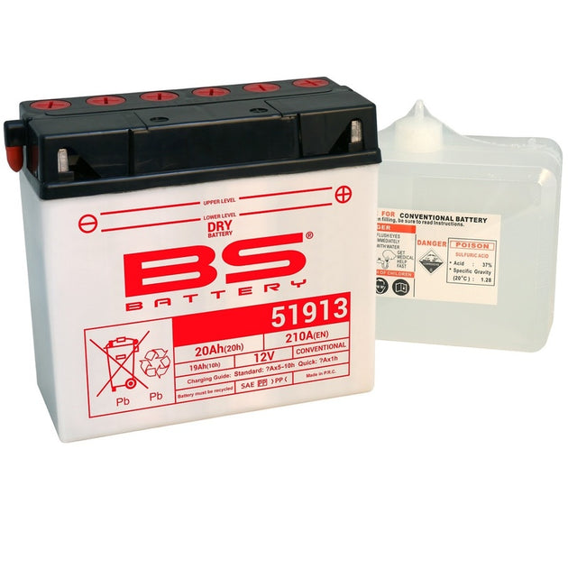 BS BATTERY Battery Conventional with Acid Pack - 51913 (12C16A-3A) - Main