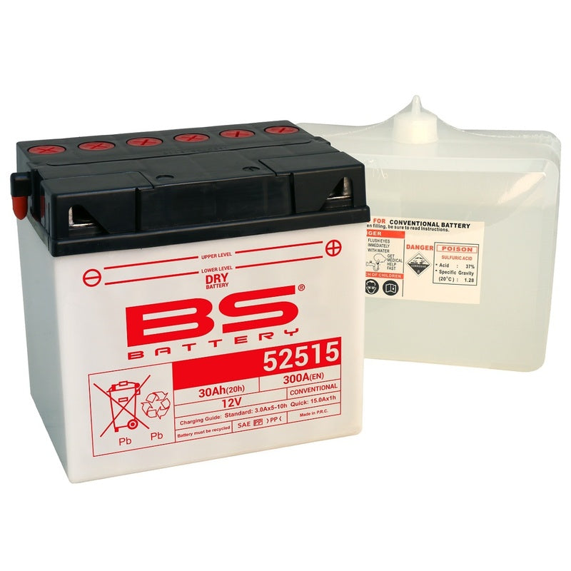 BS BATTERY Battery Conventional with Acid Pack - 52515 (B60N30L-A) - Main